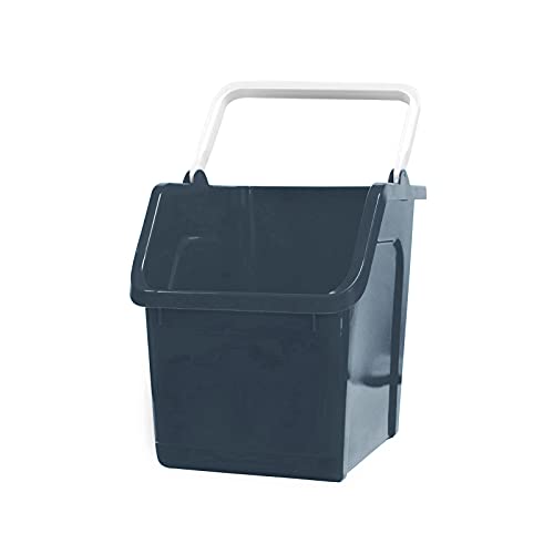good natured Handy Tote Organizer, 6 Gallon / 25 Liter â€“ Stackable Storage Bin with Handle for Kitchen, Closet, Garage, Bathroom or Classroom â€“ Plant Based, BPA-Free Storage Basket in Graphite