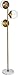 Elegant Lighting Eclipse Floor Lamp Transitional 3-Light Brass Clear Wire Marble Glass Medium