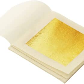 SIM GOLD LEAF Lot de 50 Feuilles d'or 45 mm X 45 mm 24 carats sur Base Cover