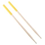 OriGlam – Lot de 2 baguettes de batterie en érable - 5A - Antidérapantes - Pointe en bois d'érable - Pour enfants et adultes - Jaune