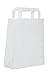 Produktbild Dila GmbH 50 Papiertragetaschen in Weiß | Papiertaschen Henkeltaschen Tragetaschen Tüten Papiertüten recycelbar (18 x 08 x 22 cm)