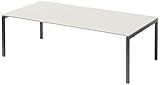 BISLEY Cito Chefarbeitsplatz/Konferenztisch, 740 mm höhenfixes U-Gestell, Metall, Gw334 Dekor Grauweiß, Gestell Anthrazitgrau, 120 x 240 x 85 cm