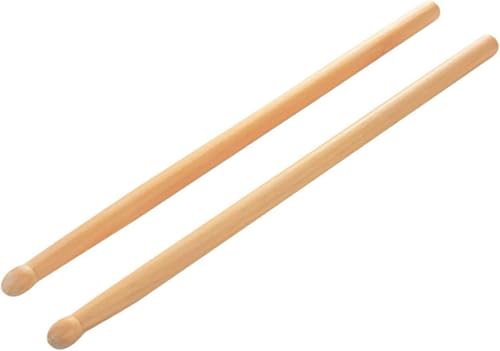 2Pcs Natural Wood Drum Sticks for Beginners, Smooth Tip Design for Practice, Music Class and Percussion Learning Accessories