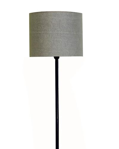 Image of Homesake Modern Floor Lamp for Living Room Traditional Farmhouse Boho Floor Lamp Mid-Century Pole Lamp with Linen Lamp Shade Modern Bohemian Corner Lamp for Living Room Bedroom Office (Gray)
