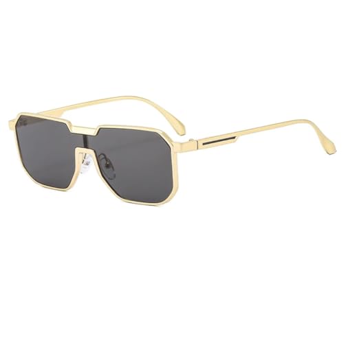 Lunettes de soleil UV400 vintage homme femme à monture dorée et noire