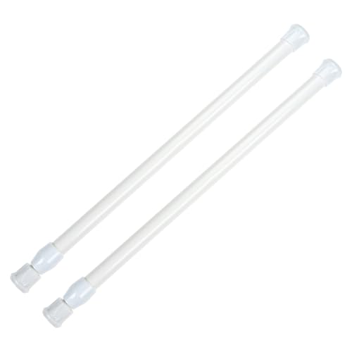Bettli Spring Loaded Curtain Tension Rod Bit Holder Extensions 12-20 inches (White 2)