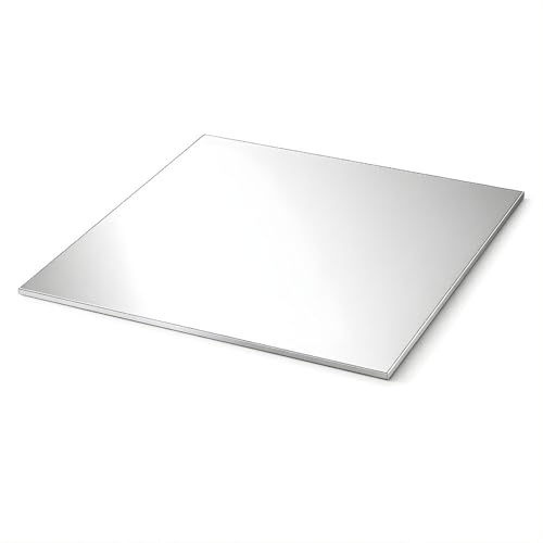Image of SMILEDRIVE Gold & Silver Acrylic Display Table Risers, 30 x 30cm, Set of 2 | Reflective, Professional Product Photography, Square , One Gold, One Silver, One-Sided