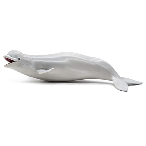 Image of SmilerSmile 8.6 inch Beluga Whale Figurine Plastic Sea Creature Toy for Toddlers