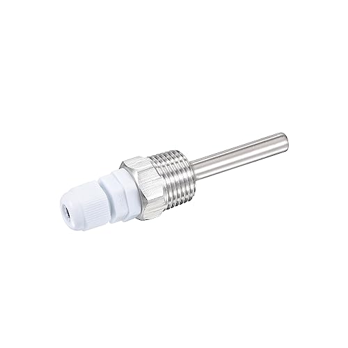 uxcell 8mm G1/2 Stainless Steel 201 Thermowell Weldless with Cable Gland 50mm Length for Beer Fermenter, White