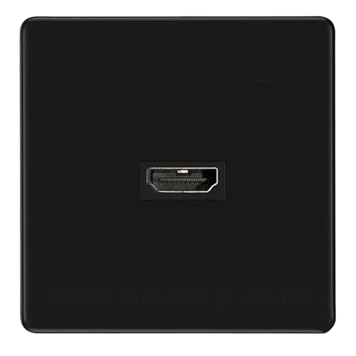 BG Nexus Screwless Matt Black 1 Gang HDMI Socket Black Insert