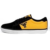  Zapatillas de Skate - Modelo Bomber - Color Negro y Mostaza - Talla 42 - Tecnología Impact Foam para Mayor Confort - Suela Heel Drag para Mayor Durabilidad - Estilo Urbano - Fallen