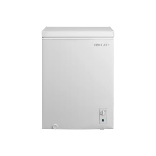 Cookology CCFZ142WH Freestanding Chest Freezer in White - 142 Litre Capacity - For Kitchens, Outbuildings & Garages - Adjustable Feet & Temperature Controls - 4 Star Freezer Rating