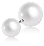 [From da Phactory] フロム ダ ファクトリー 大きめ ダブルフェイクパール ストレートバーベル サージカルステンレス 軟骨ピアス ボディピアス(18G-6mm,14mm-12mm)