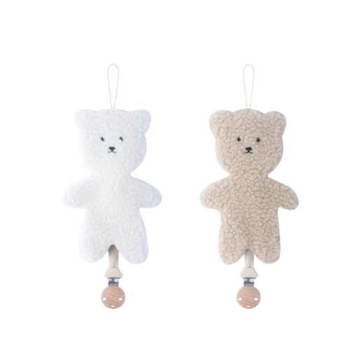Image of Baby Cartoon Pacifier Clip Holder,Light and Soft Dummy Holder Binky Holder Handmade 2 Pack