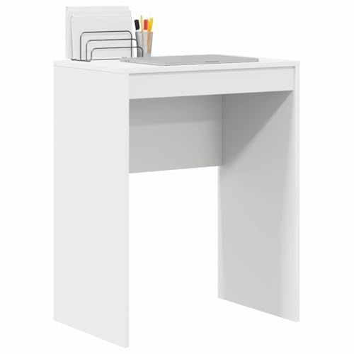 vidaXL Minimalistischer Schreibtisch mit Schublade | Weiß MDF Kompakte Größe 60 x 40 x 76 cm Perfekt für Büro & Studium Modernes Zuhause Kleiner Raum Computer