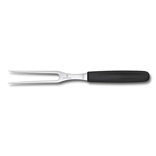 Victorinox Swiss Classic, Profi Tranchiergabel, Extra Scharfe Klinge, 15 cm, Robuster Kunststoffgriff, Rostfreier Stahl, schwarz