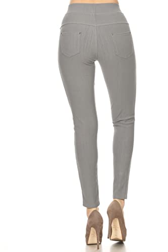 Image of Leggings Depot Women's Cotton Blend Stretch Pull-on Jeggings Casual Pants with Pockets (Available in Plus Size)