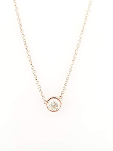 0.39 Ct Diamond by The Yard 14k Rose Gold Necklace