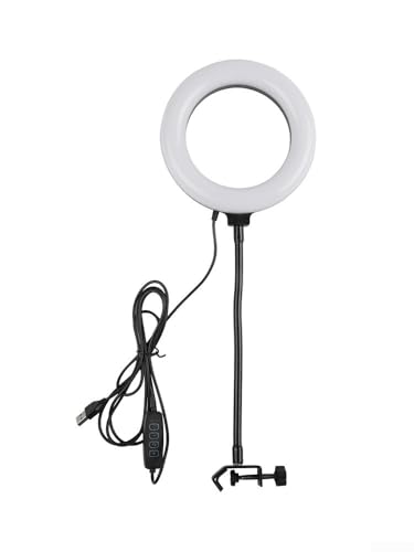 Anneau lumineux LED à intensité variable pour selfie, vlogs en direct, maquillage, vidéo, photographie 26 cm, support en métal (16 cm)