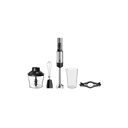 Batidora de Mano Set | 1500W Motor de Cobre DC Silencioso | Velocidad Turbo Regulable | Acero Inoxidable | Incluye Varilla Mezcladora, Batidor, Picadora 2 Cuchillas, Vaso Medidor 600 ml y Soporte