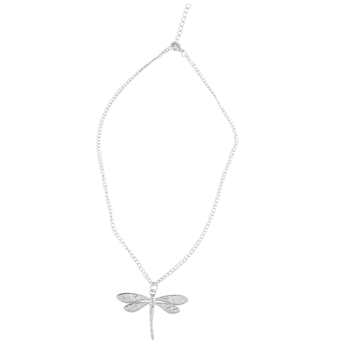 Jazuaiao Collar con colgante de circonita y libélulas, versátil, accesorio de joyería de aleación resistente para mujeres y mujeres elegantes collar ajustable, One Size, como se describe, como se