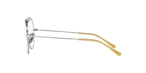 Ray-Ban Rx8063V Titanium Aviator Prescription Eyewear Frames, Silver/Demo Lens, 55 Mm #TOP3