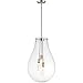 Maxim 10164CLSN Gourd Large-scale Hand Crafted Clear Glass Pear Shape Pendant Ceiling Light, 3-Lights 180 Total Watts, 25"H x 16"W, Satin Nickel