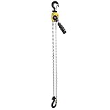 Material duradero: el polipasto manual de cadena está hecho de acero inoxidable de alta calidad, que puede proteger la cadena de bajo mantenimiento y el sistema de engranajes. Equipado con dos robustos ganchos de acero con pestillos de seguridad que se pueden girar 360 grados sin torcerse ni doblarse y están diseñados para una larga vida útil.