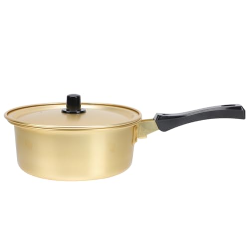 DOITOOL Thickened Korean Ramen Stock Pot - Single Handle Noodle Cooking Pot, Lightweight Aluminium for Gas and Stoves, Portable Soup and Instant Noodles Cooker with Anti-Scald Lid Knob