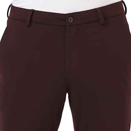 Image of Blackberrys Men's Blue Slim Fit Solid Regular Trousers