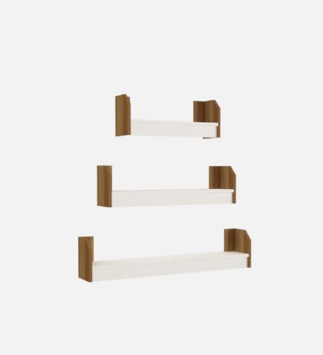Image of REMI Multipurpose Modular Wall Racks /Shelves /Organiser /Decor Particle Board Wall Shelf (Number of Shelves - 3, Beige, White)