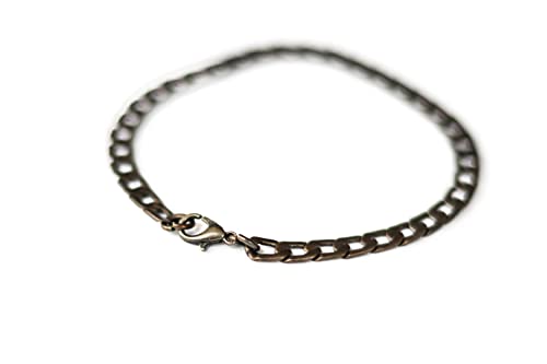 Bronze Links Chain Bracelet For Men, Flat Cuban Chain, Groomsmen Gift, Gift For Him, Mens Jewelry, Gift For Boyfriend, Minimalist Jewelry #TOP2