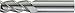 WIDIA Hanita 4K4319077C ArCut 4K43 HP Aluminum End Mill, 0.06" Radius, 0.75" Cutting Dia, Carbide, Uncoated, RH Cut, 0.75" Shank Dia, 3-Flute
