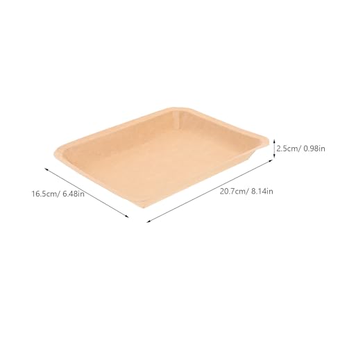 Platos de papel rectangulares kraft para barbacoa en paquete de 50 unidades de un solo uso 3