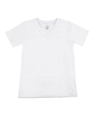 MeMoi Boy's V-Neck Cotton T-Shirt 3-Pack White 5
