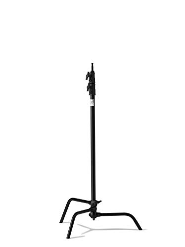 Kupo 40" C-Stand Sliding Leg Professional Grip Stand for Photography and Video Lighting, with Adjustable Uneven Terrain Leveling Leg, Heavy-Duty Steel Risers, Black (KS703611)