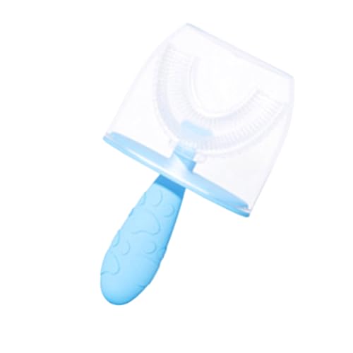 Cepillo de dientes de entrenamiento infantil de silicona redondo para niños de 2 a 6 años, suave en las encías, enjuague simple, cuidado dental, cepillo de dientes de silicona esencial para niños