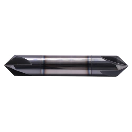 Image of 1 /2 inch 4 Flute 90 Double End Solid Carbide Chamfer End Mill - AlTiN Coated | 90 Chamfer Angle, V Groove Router, 1 /2 inch Shank 3 inch OAL For Milling Wood, Alloy Steel, Carbon Steel, Cast Iron, Copper