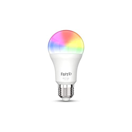 AVM FRITZ!DECT 500 (smarte LED-Lampe E27 für farbiges und weißes Licht, dimmbar, 2700K, 9W, 806 Lumen)