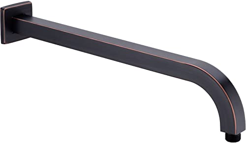 Trustmi Square Shower Arm With Flange Orb, 16 Inch L Shaped Rainfall Shower Head Extension Arm, Wall Mounted Shower Arm, Oil Rubbed Bronze #TOP9