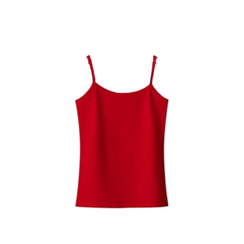 Camiseta sin mangas de algodón ajustada para mujer, rosso, XL