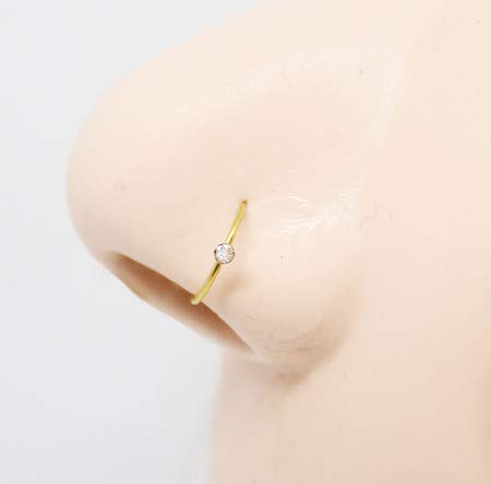 Piercing Argola Nariz Folheada com Strass