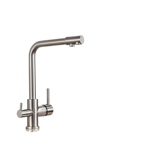 Robinet cuisine 3 voies laiton filtrée double poignée eau chaude froide pure
