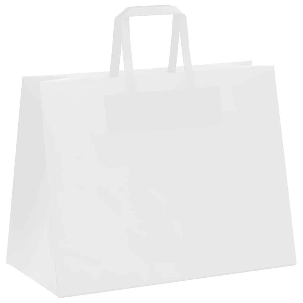 vidaXL Torby papierowe 250 szt. z uchwytami białe 32x17x25 cm