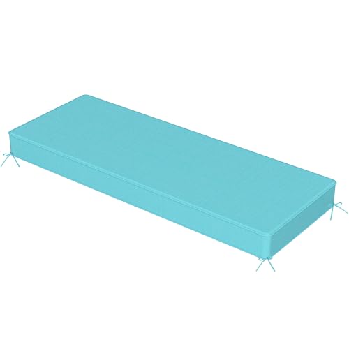 Patio Olefin Bench Cusion with Straps Water-Resistant 59 x 18 x 4 Turquiose