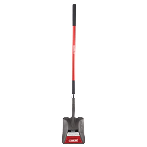 Radius Premium Heavy Duty Steel Square Point Shovel – 58” Long Handle Flat Transfer Shovel, Powder Coated Steel Shaft, Metal Shovel for Landscaping & Yard Work