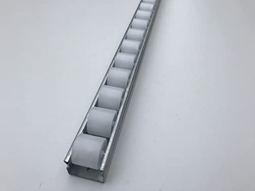SKX Material Handling Roller Track Flow Rail Roller Gravity Conveyor with Plastic Wheels Diameter 28 mm White (Length: 0.5 m)