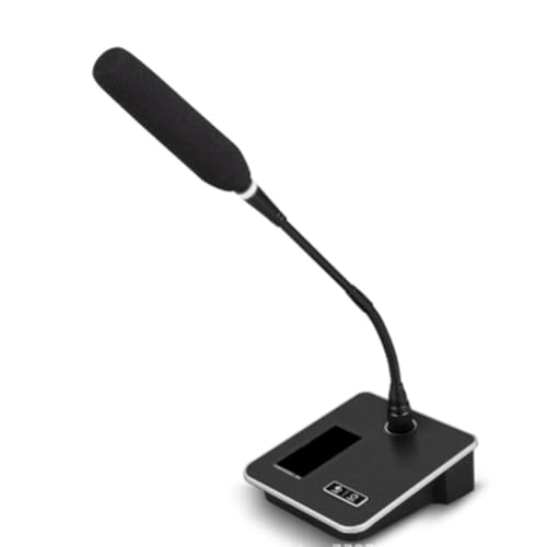 Uooduby Micrófono de Cuello de Cisne Profesional de Escritorio GSN10, Micrófono de Audio con Fuente de Alimentación XLR de 5 V para Grabación de Conferencias en
