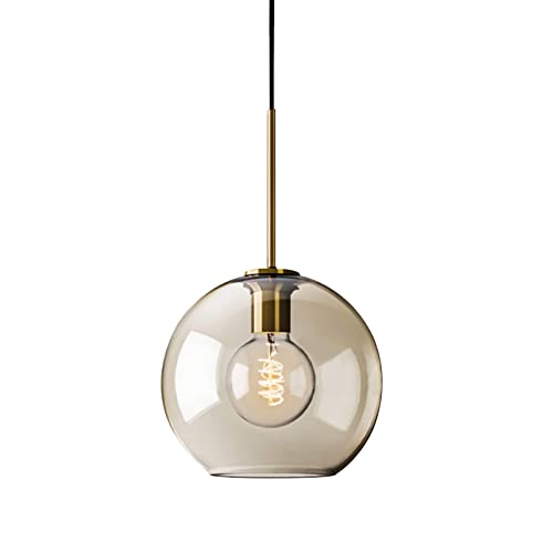 Lustre globe ambré 20cm pour remplacer un éclairage de plafond trop éblouissant