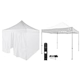 Caravan Canopy 10 x 10 Foot Commercial Tent Sidewalls with TitanShade 10 x 10 Foot Outdoor Steel Frame Portable Instant Canopy Kit, White